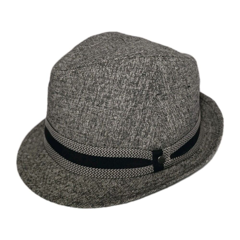 Vintage Stetson Gray Wool Tweed Fedora Hat Size 7 3/8 Cap Sherlock Holmes